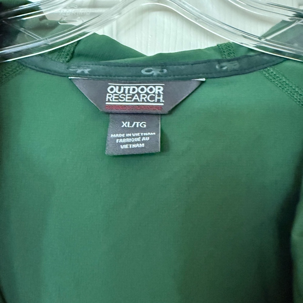 OUTDOOR RESEARCH Size XL Mens Dryline Green Rain Jacket Hood - Picture 5 of 6